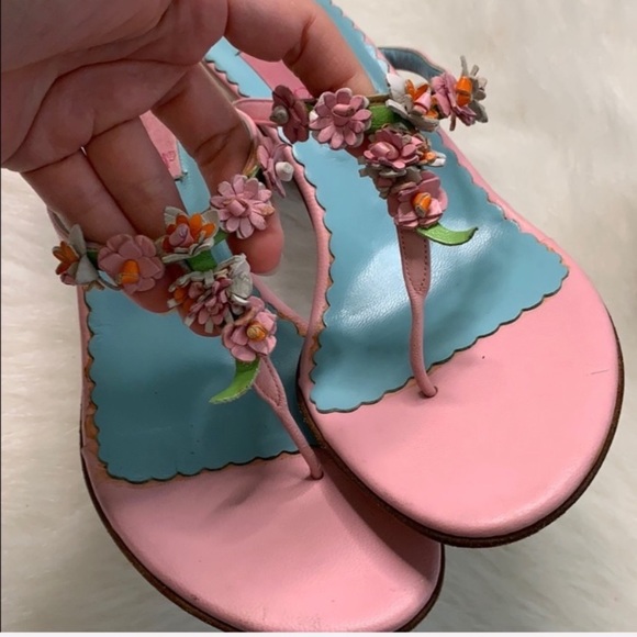 Lily Pulitzer | flower thong heel pink and blue - Picture 3 of 7